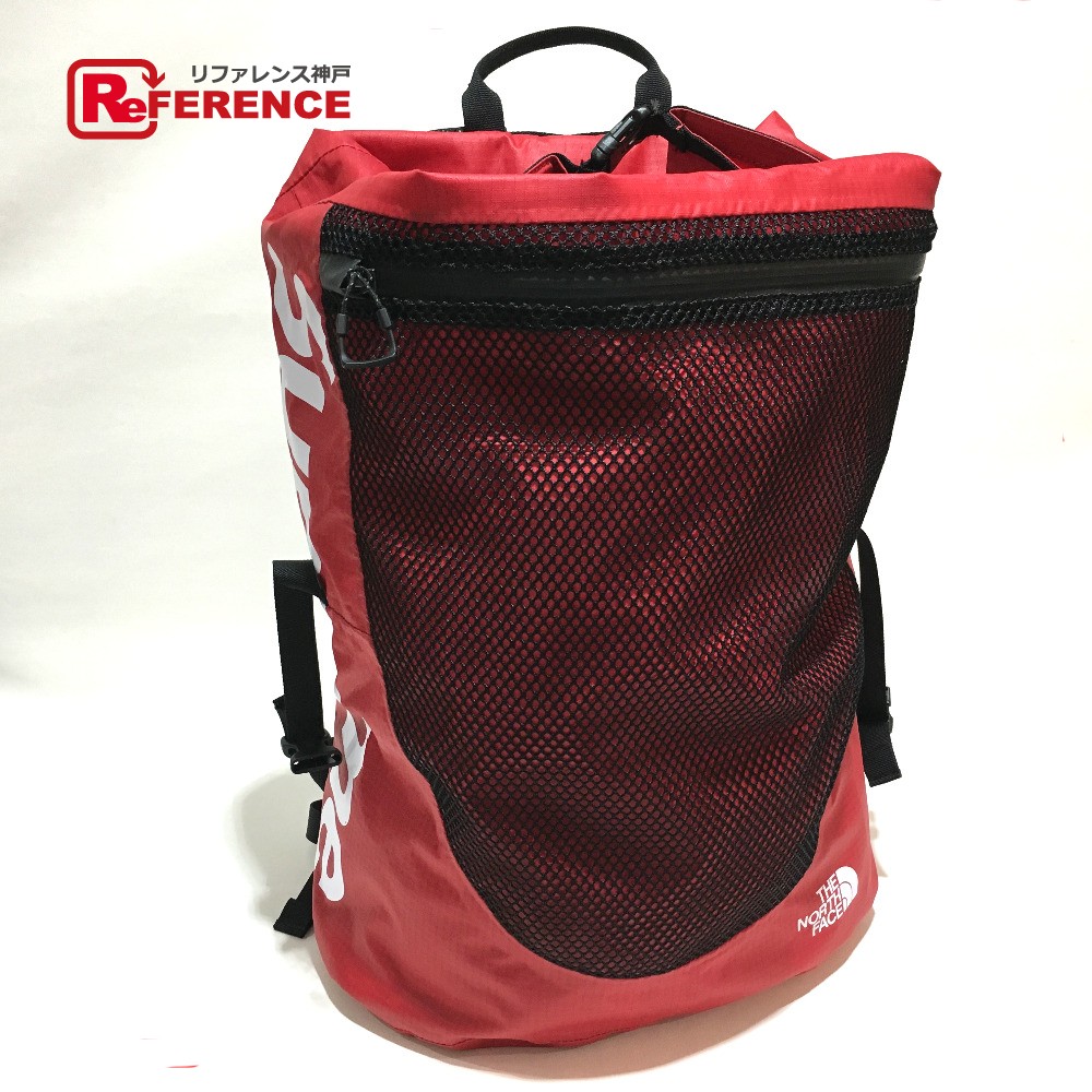supreme north face backpack red
