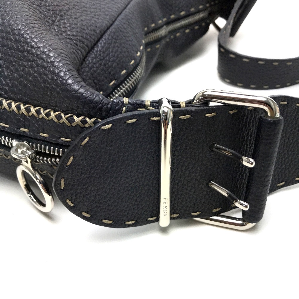BRANDSHOP REFERENCE: AUTHENTIC FENDI Selleria Shoulder Shoulder Bag Shoulder Bag Black Leather ...