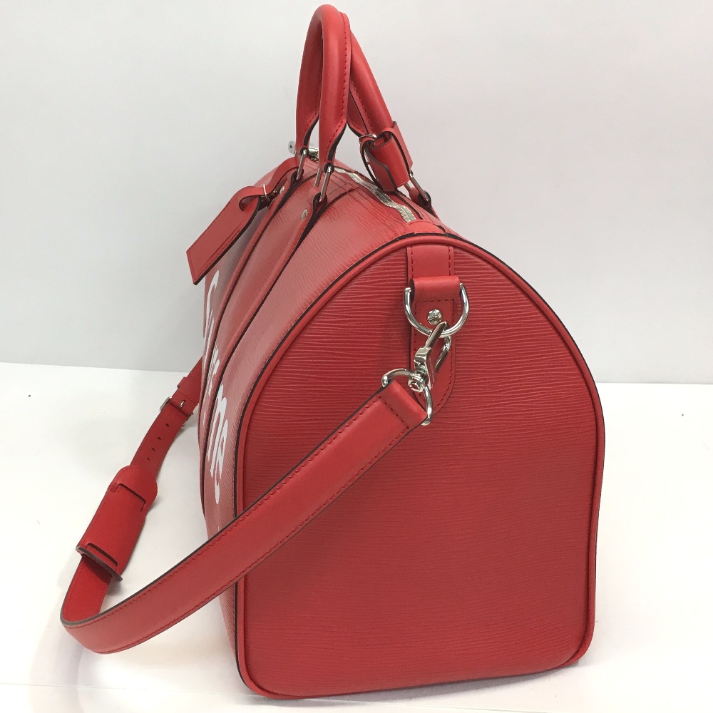 Supreme Red Leather Duffle Bag | semashow.com