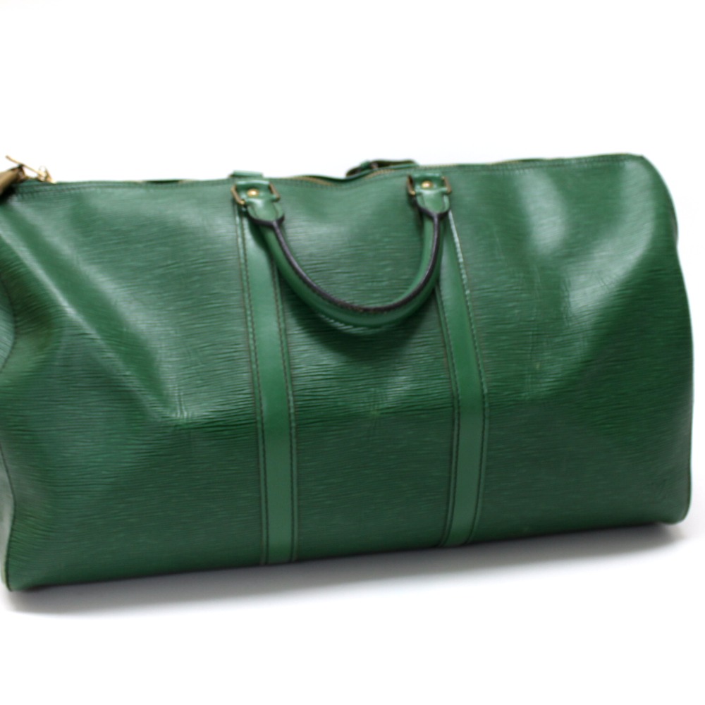 BRANDSHOP REFERENCE: AUTHENTIC LOUIS VUITTON Epi Keepall 50 Travel bag Duffle Bag Green Epi ...
