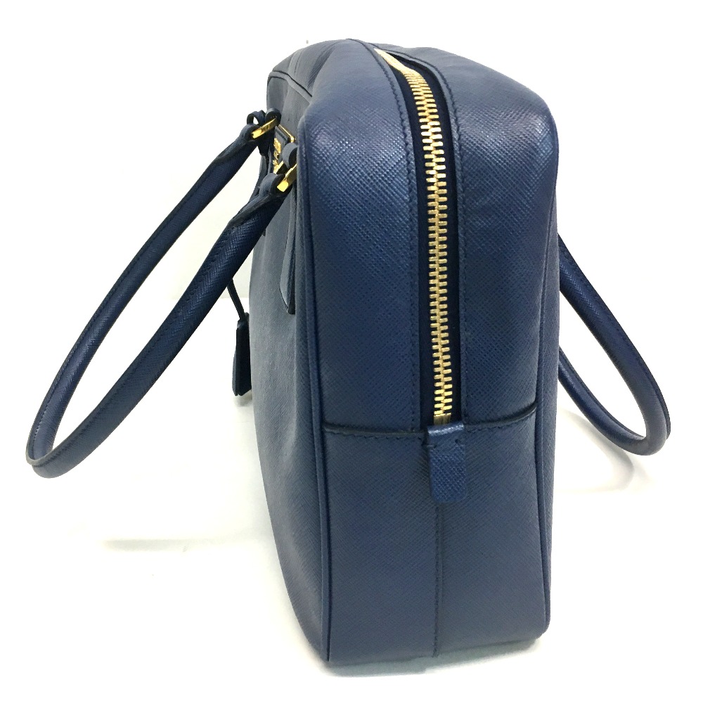 BRANDSHOP REFERENCE: AUTHENTIC PRADA Safiano Men&#39;s Women&#39;s Mini Duffle Bag Hand Bag blue Leather ...
