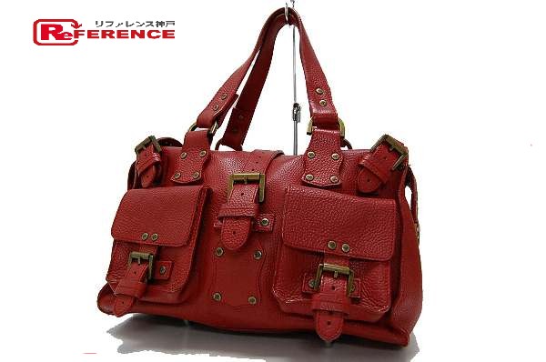 Authentic Mulberry Roxanne Leather Mini Boston Hand Bag Red
