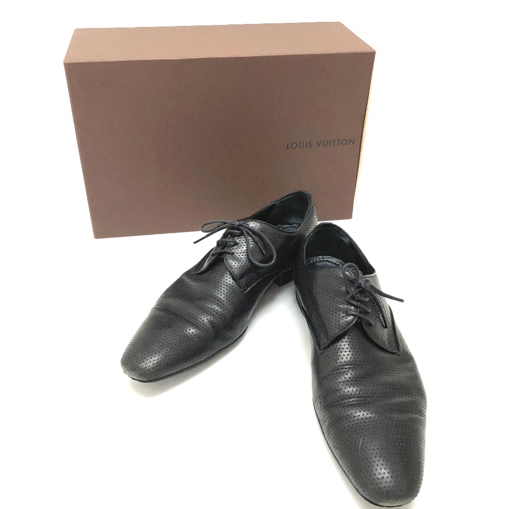 BRANDSHOP REFERENCE: AUTHENTIC LOUIS VUITTON Punching Leather Lace up shoes Dress Shoes Black ...