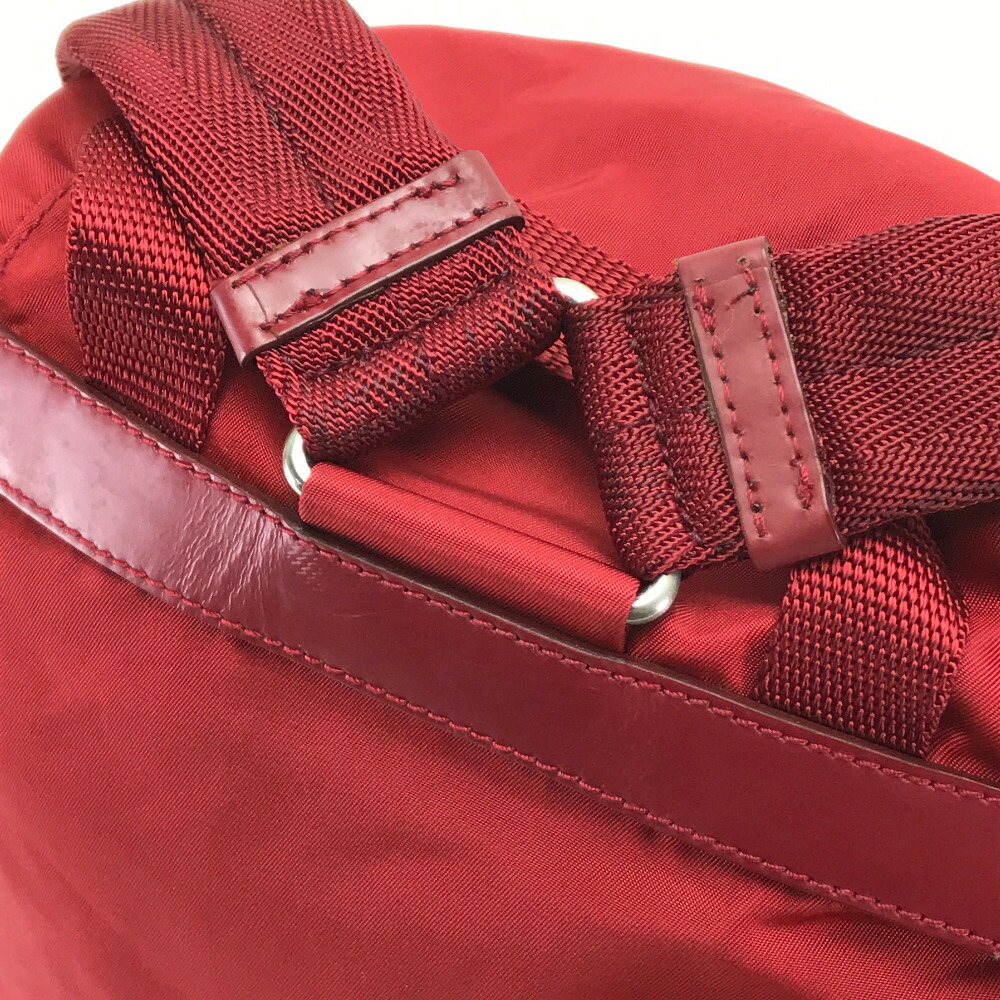 Prada 財布 プラダ リュックサック バックパック ロゴプレート メンズ レディース バッグ リュック デイパック レア物 ナイロン レザー レッド レディース 中古 ブランドショップ リファレンス Prada 財布 プラダ リュックサック バックパック ロゴプレート メンズ レディース バッグ リュック デイパック レア物 ナイロン レザー レッド レディース 中古 ブランドショップ リファレンス