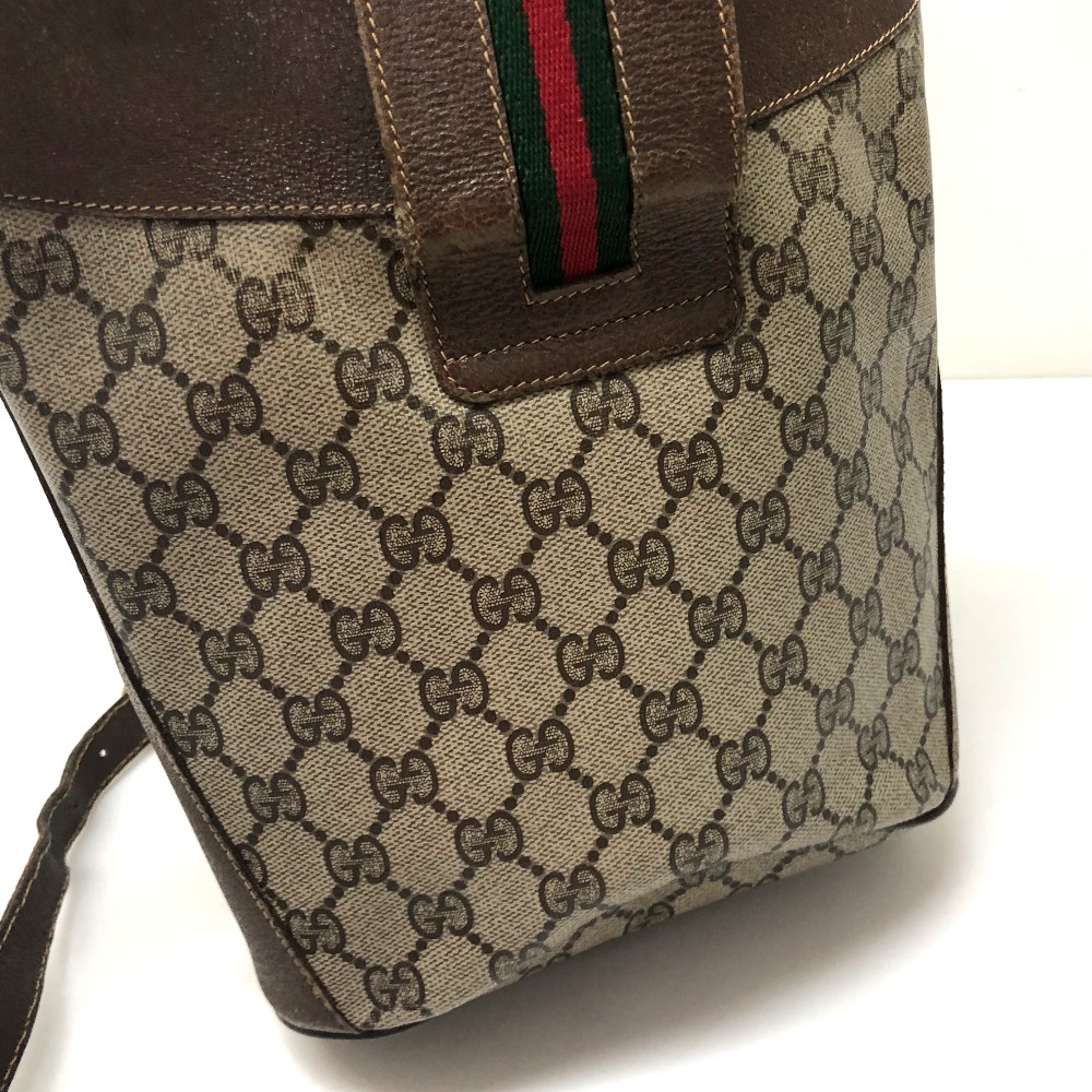BRANDSHOP REFERENCE: AUTHENTIC GUCCI Old Gucci GG Plus Pochette Shoulder Bag Beige PVC x Leather ...