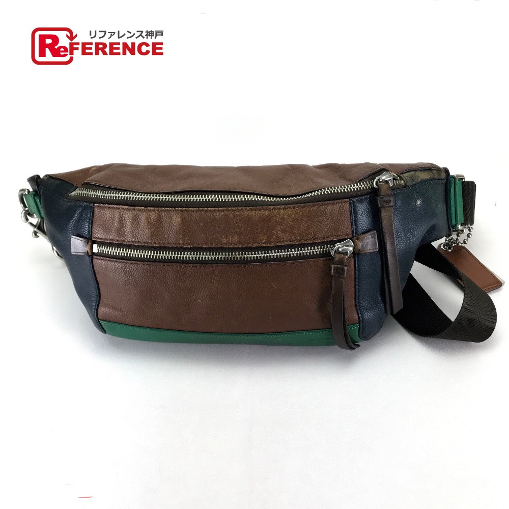 Coach 70899 Belt Bag Waist Porch Thompson Charm Body Leather Brown Men Belonging To