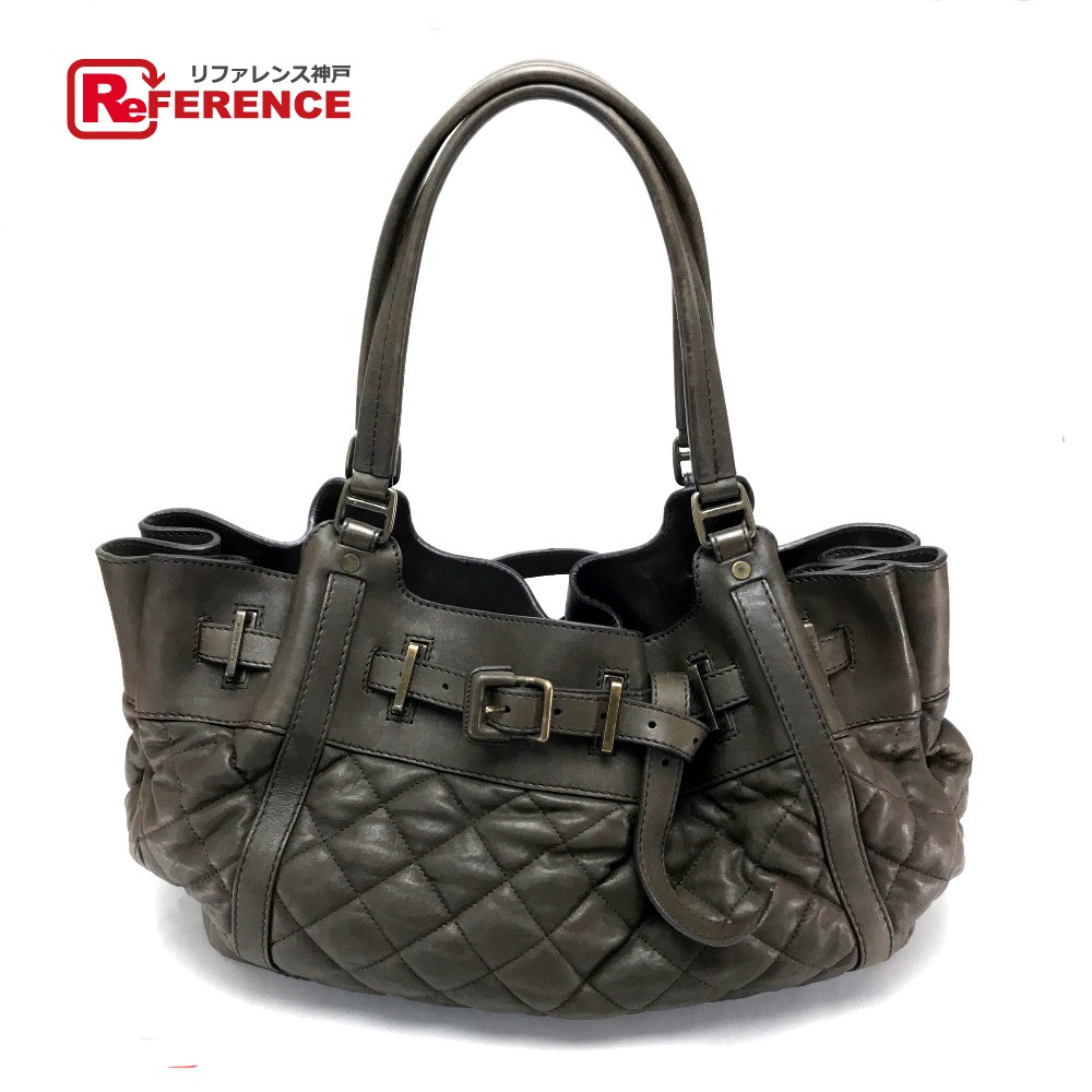 Authentic Burberry Men S Women Quilted Leather Shoulder Bag Tote Brown Lamb Authentic Burberry Men S Women Quilted Leather Shoulder Bag Tote Brown Lamb