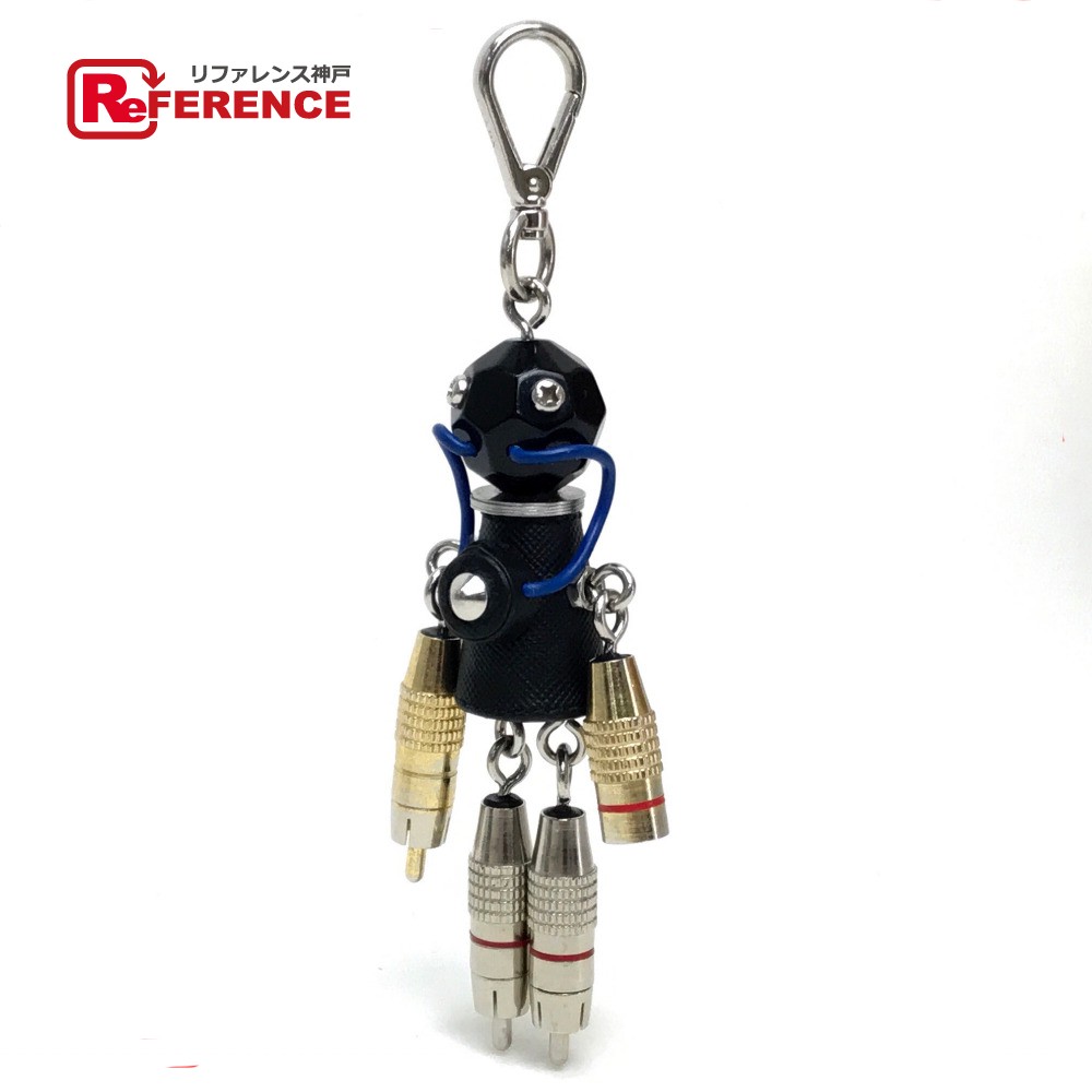 Prada Bag Charm Robot Key Ring Metal Silver System Lady S