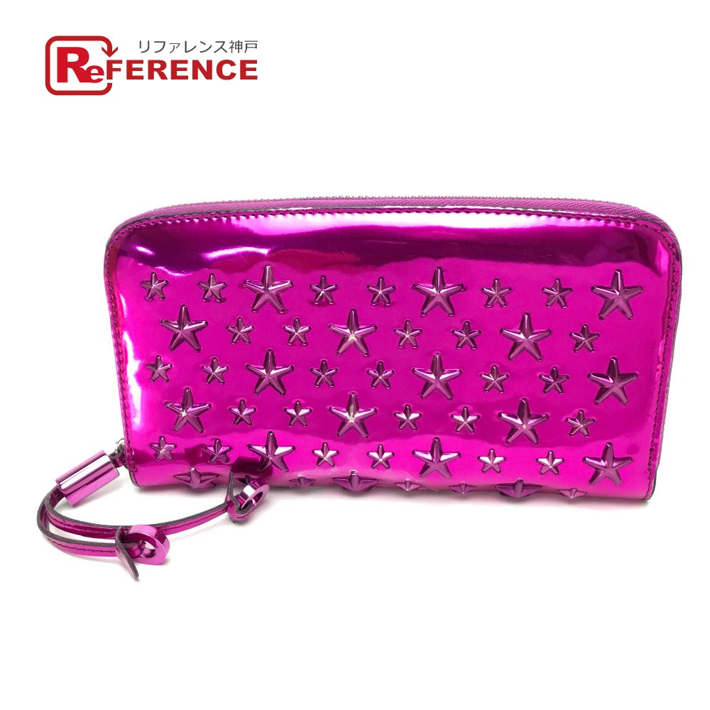 あす楽対応 楽ギフ 包装 パテントレザー 長財布 小銭入れあり Choo 163filipa Cim フィリパ ジミーチュウ Choo スタースタッズ 財布 ケース Jimmy ジミーチュウ Jimmy ラウンドファスナー長財布 フィリパ メンズ レディース 長財布 小銭入れあり パテントレザー