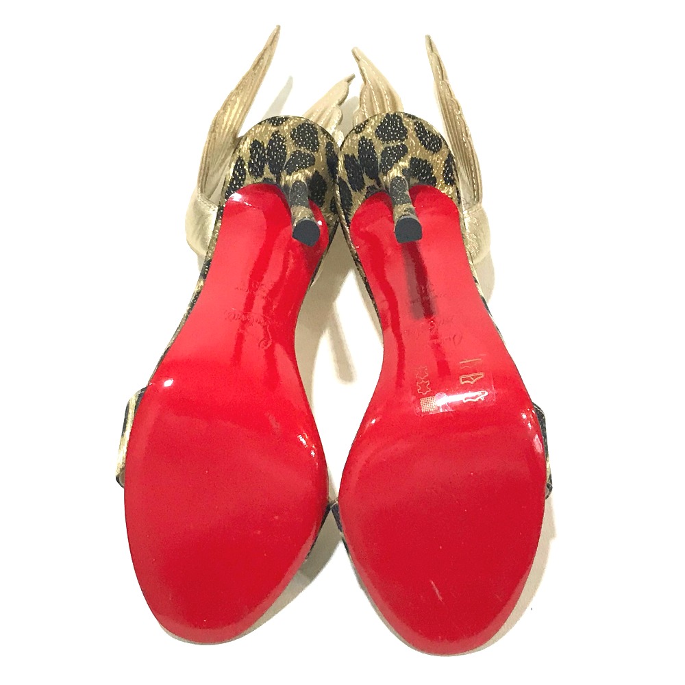 AUTHENTIC Christian Louboutin apparel Samotores leopard pony look High heels pumps GoldBased x BrownBased Leather 3160397 8 AUTHENTIC Christian Louboutin apparel Samotores leopard pony look High heels pumps GoldBased x BrownBased Leather 3160397 8