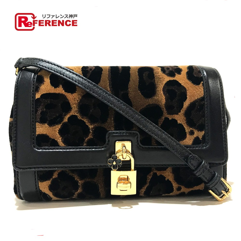 新品同様Dolce & Gabbana ヒョウ柄ショルダーバッグ　パーティバッグ ドルチェ&ガッバーナDOLCE&GABBANA レオパード柄レザー切替