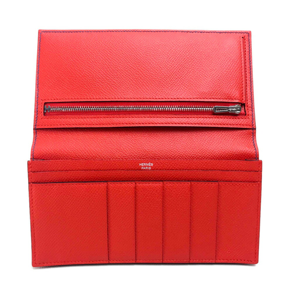Hermes エルメス 2つ折り長財布 バイカラー ベアンスフレ メンズ レディース 新品本物値下げ 長財布 小銭入れあり エプソン ブルーブライトン カプシーヌ シルバー金具 ブルーブライトン ユニセックス 未使用 中古 ブランドショップ 買取 リファレンスhermes