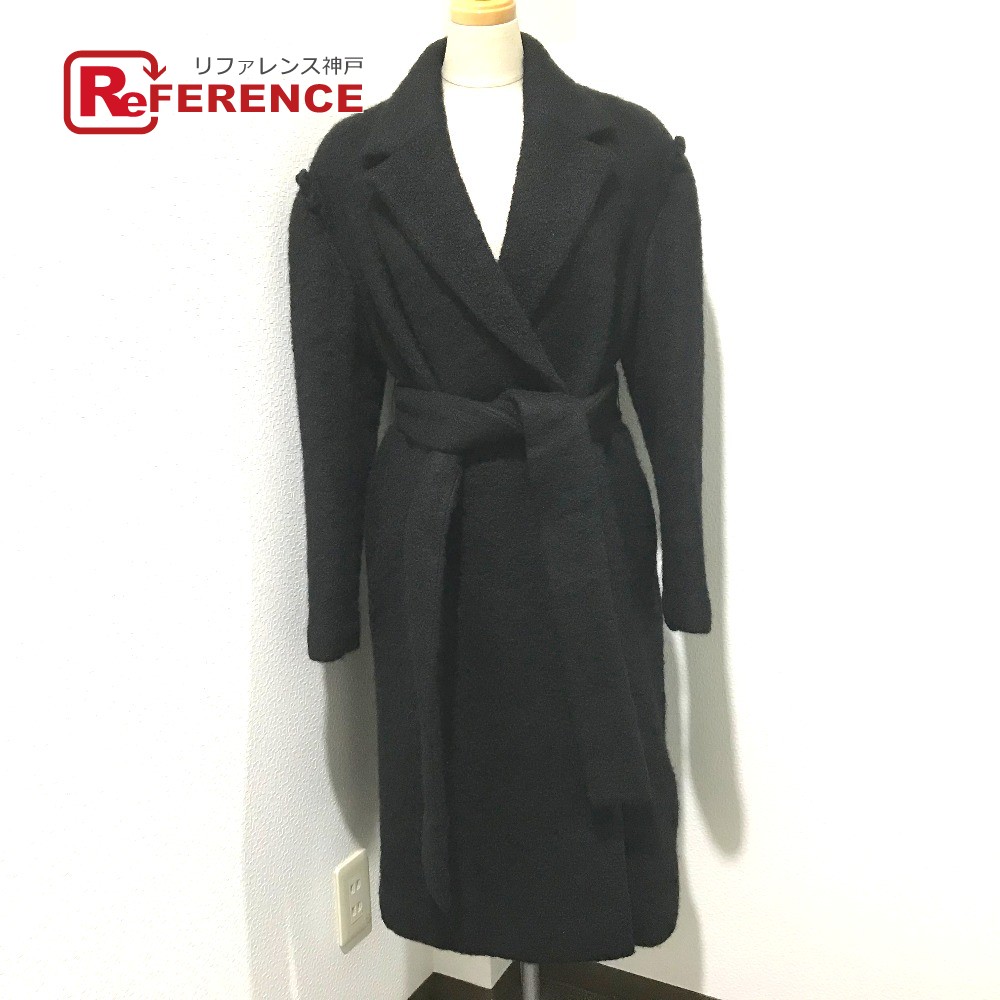 LE CIEL BLEU ルシェルブルー  18A69615 アウター ロング厚地の外套 羊毛 /ナイロン レディース 黒いこと 【中古】