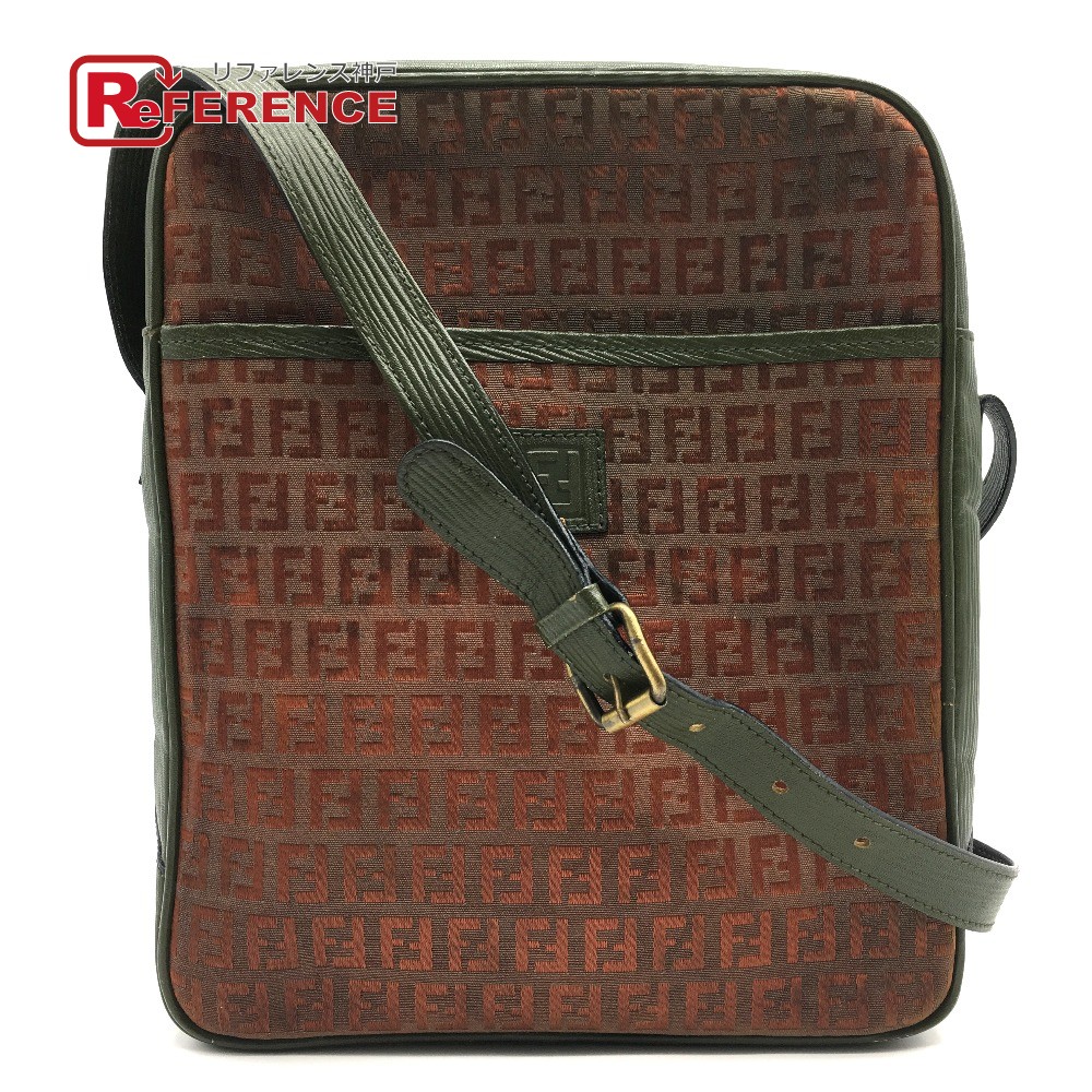 FENDI フェンディ ズッキーノ ズッカ柄 ロゴ柄 ポシェット ヴィンテージ オールド カバン 調節可能 肩掛け ショルダーバッグ PVC/レザー レディース ブラウン カーキ×ブラウン系 【中古】|ブランドショップ リファレンス