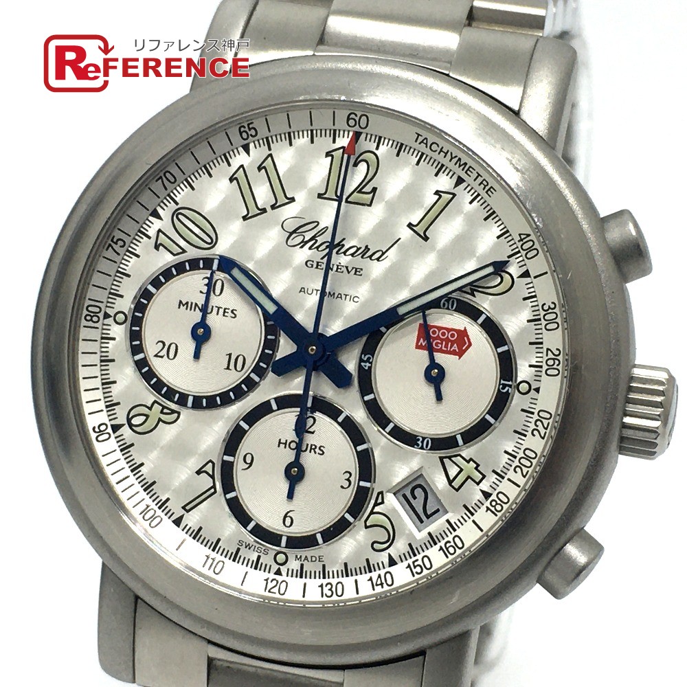 Chopard ショパール ショパール 15 ミッレミリア シルバー クロノ ジャッキーイクス 自動巻き 腕時計 15 Ss メンズ シルバー 中古 1000限定 ブランドショップ リファレンス 中古 中古良品 ブランド 人気 特価 Chopard ショパール 腕時計 あす楽対応