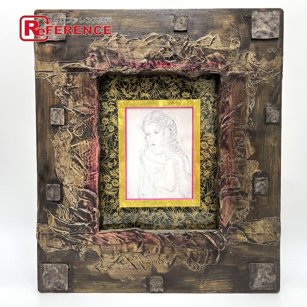 Fine Art 美術品 観賞用 複製品 額装 藤田嗣治 1931 マドレーヌの肖像 アンティーク調 木製 額縁 その他 中古 Mozago Com