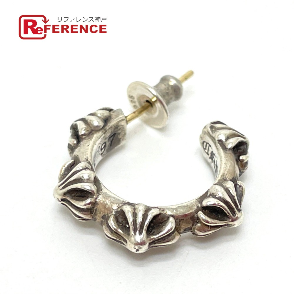 Sv925 金 Chrome あす楽対応 ピアス 送料無料 中古 クロムハーツ 中古良品 ピアス フープ 銀 Hearts クロムハーツ Chrome Hearts クロムハーツ フープ クロスバンド アクセサリー ピアス Sv925 K14yg メンズ シルバー シルバー イエローゴールド 中古