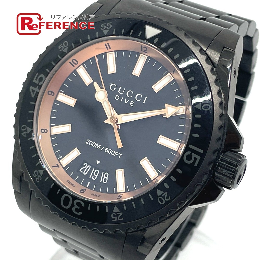 Gucci グッチ 136 2 Ya デイト Dive ダイヴィング クォーツ 腕前時計 Ss メンズ ニグロ 中古 中古 中古良品 黒色 商品名 Gucci グッチ 腕時計 あす穏やか合う 貨物輸送無料 Maxtrummer Edu Co