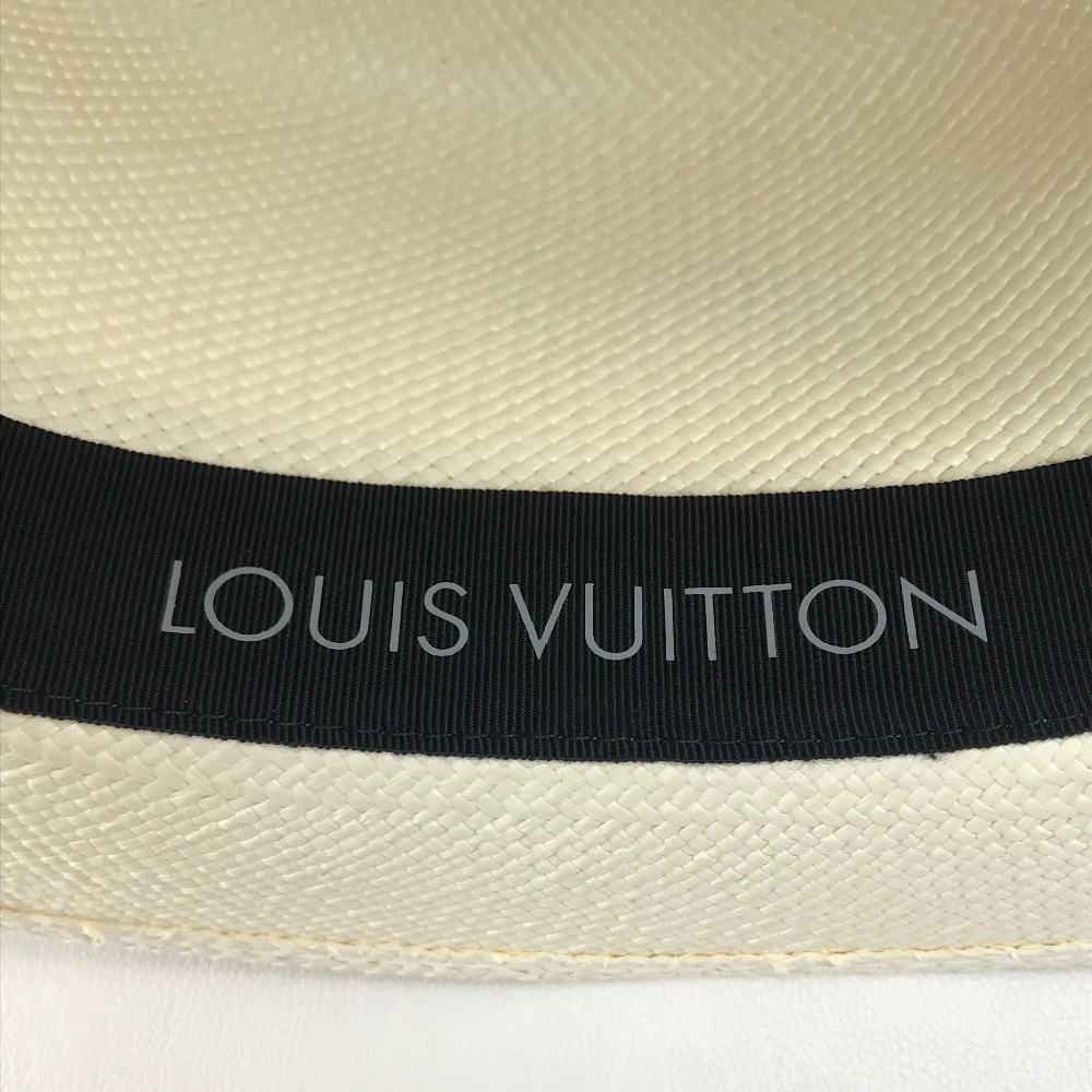 Louis Vuitton ルイヴィトン M モノグラムエクリプス シャポー サマータイム パナマハット ストローハット 帽子 モノグラムエクリプスキャンバス ストロー メンズ ノワール ブラック ホワイトベージュ 中古 Vmaphotographystudios Com