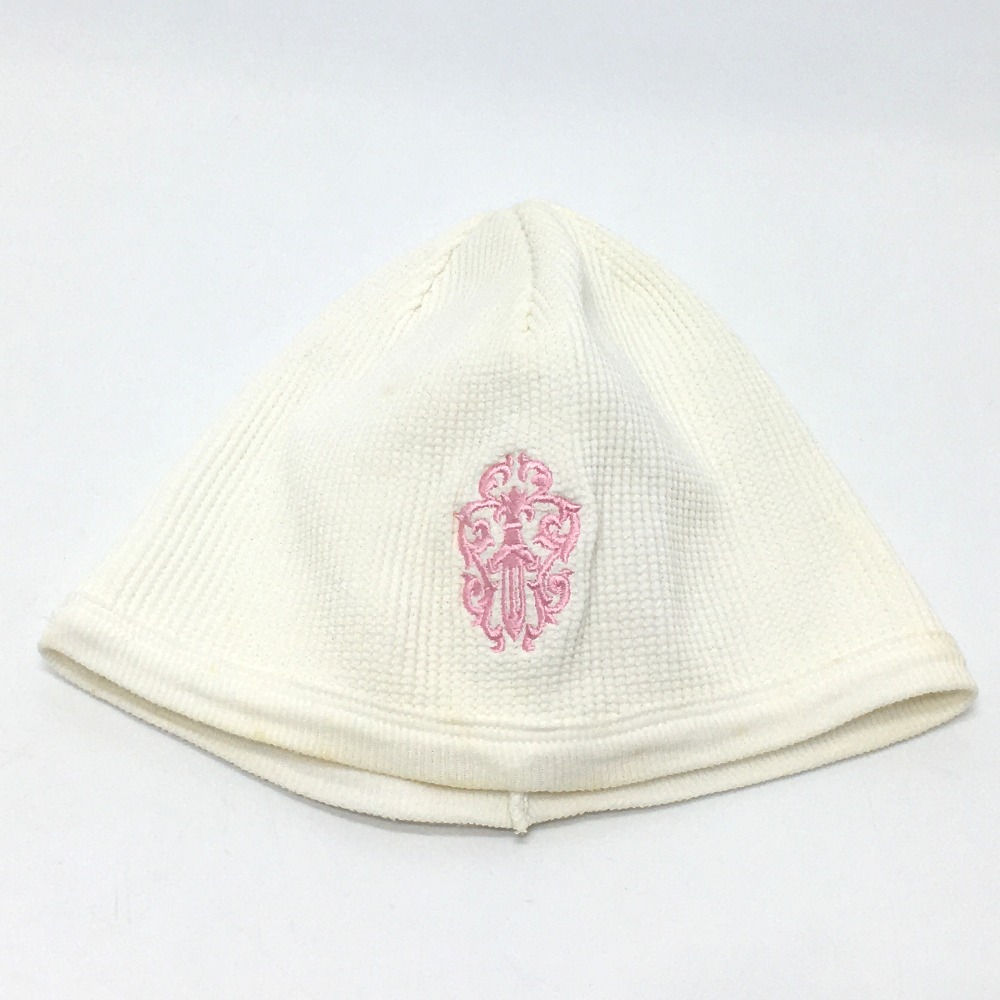 Chrome Hearts クロムハーツ サーマルv3 ビーニーキャップv3 ダガー ニット帽 コットン ユニセックス ホワイト ピンク 中古 Dwellingplaceint Org