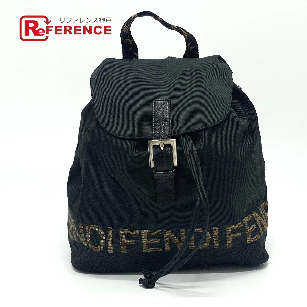 茶 中古 クラシカル Fendi Fendi 可愛い ロゴ ブランド Fendi 黒 Fendi フェンディ リュック デイパック あす楽対応 送料無料 フェンディ ロゴ Fendi Roma 1925 リュック デイパック レザー ナイロン ユニセックス ブラック ブラウン 中古 ブランドショップ