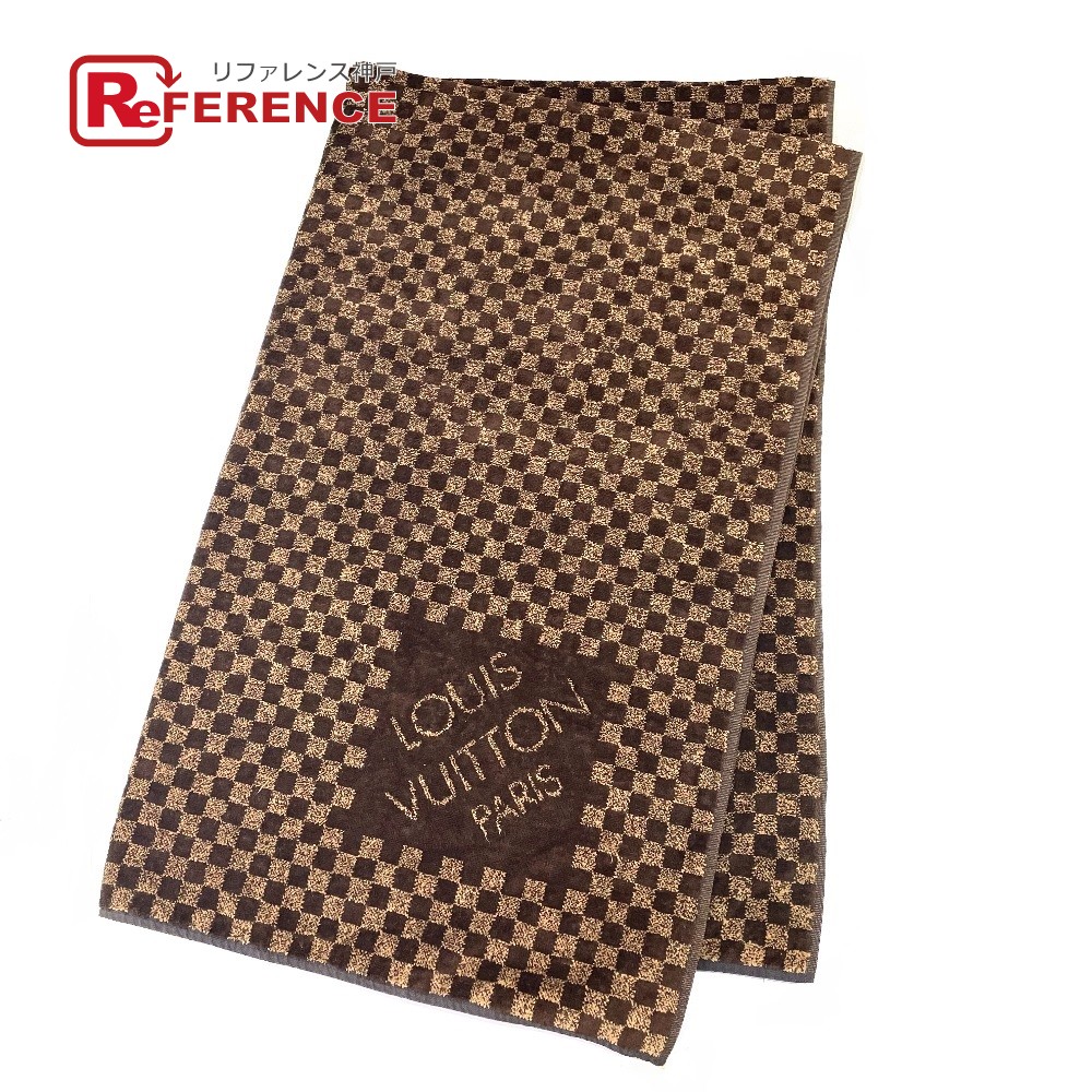 【楽天市場】LOUIS VUITTON ルイヴィトン ダミエ柄 ブランケット 大判タオル タオル コットン ユニセックス ブラウン 【中古