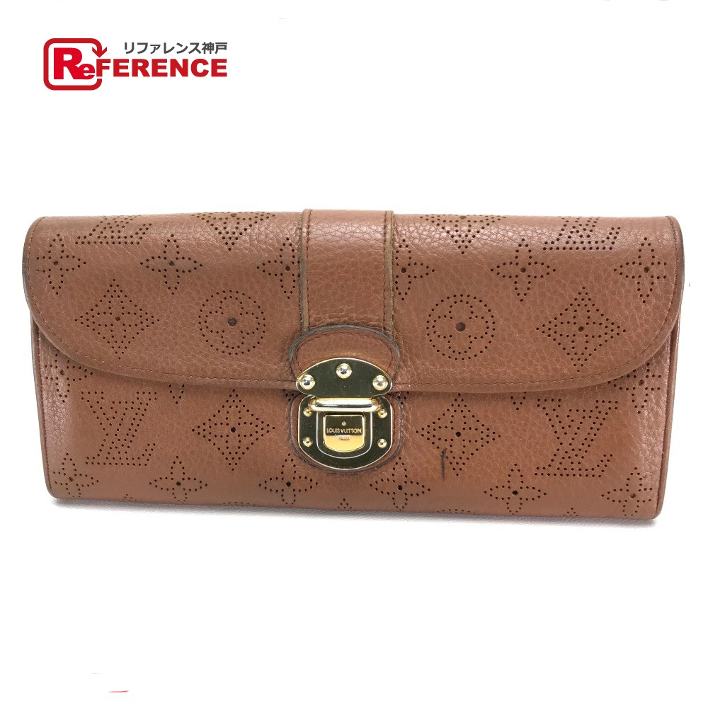 美品 ルイヴィトン マヒナ ポルトフォイユ アメリア M95968 長財布 焦茶 elady-ys_bf529859