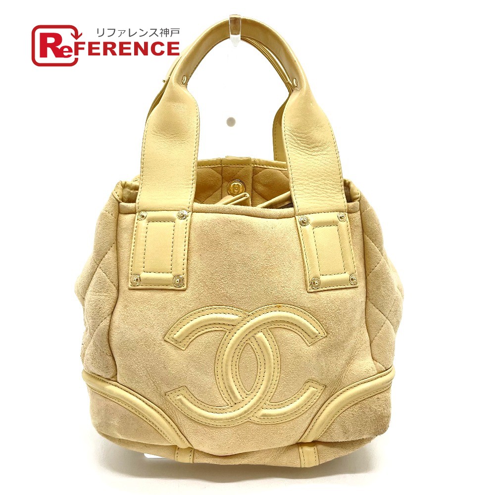 CHANEL シャネル CC ココマーク モコモコ カバン ハンドバッグ ムートン /レザー レディース ベージュ×ゴールド金具 【中古】