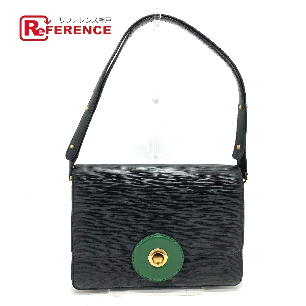 LOUIS VUITTON ルイヴィトン M52414 エピ フリーラン カバン ショルダーバッグ エピレザー レディース ノワール ブラック×グリーン 【中古】