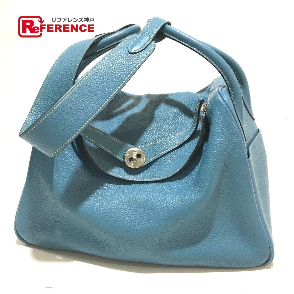 HERMES エルメス  リンディ34  袋 ショルダーバッグ ハンドバック トリヨンクレマンス  レディース 青碧ジーン 青碧 【中古】
