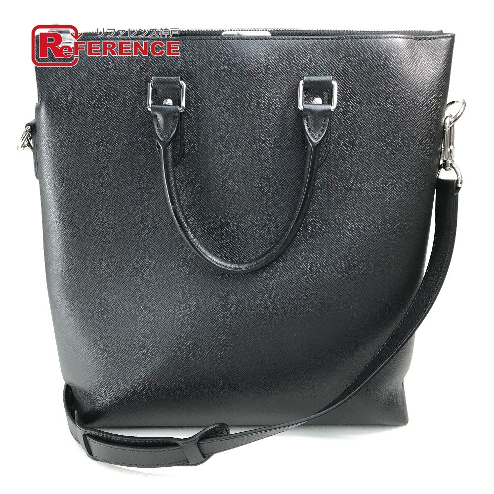 LOUIS VUITTON ルイヴィトン M33433 タイガ アントン・トート カバン 2WAY ショルダーバッグ ハンドバッグ タイガレザー メンズ ノワール ブラック×シルバー金具 【中古】
