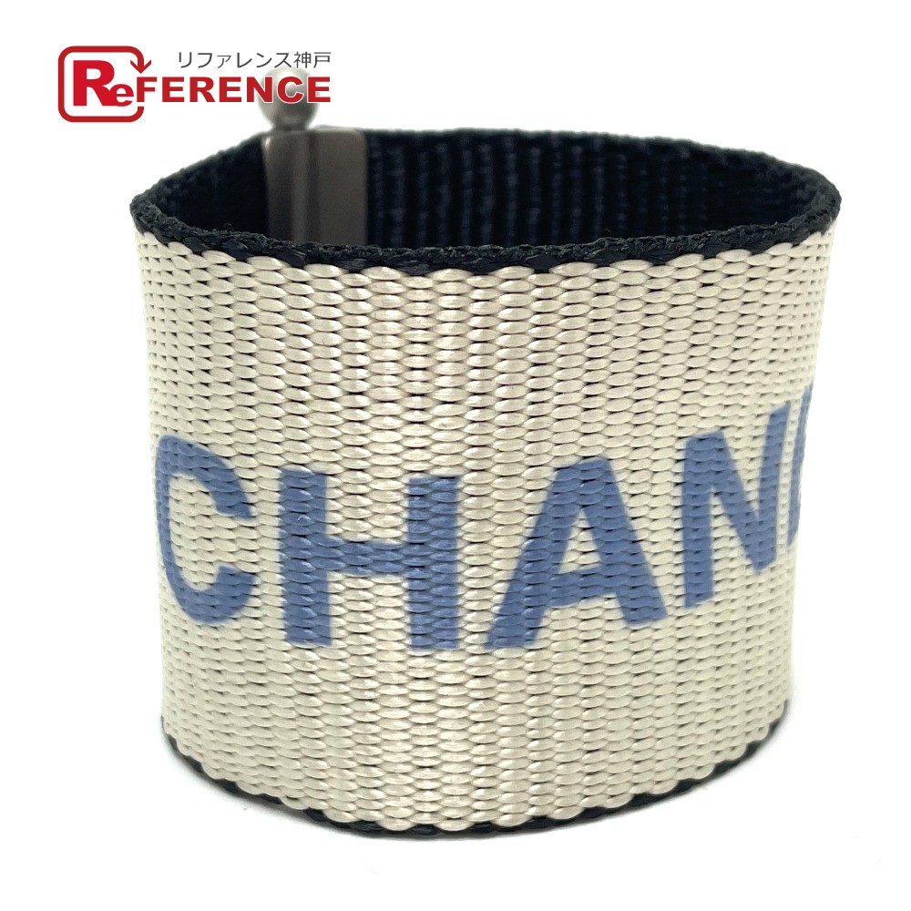 CHANEL シャネル ロゴ 99S ヴィンテージ ブレスレット ナイロン レディース シルバー系&times;ブルー 【中古】｜ブランドショップ　リファレンス 26,455円