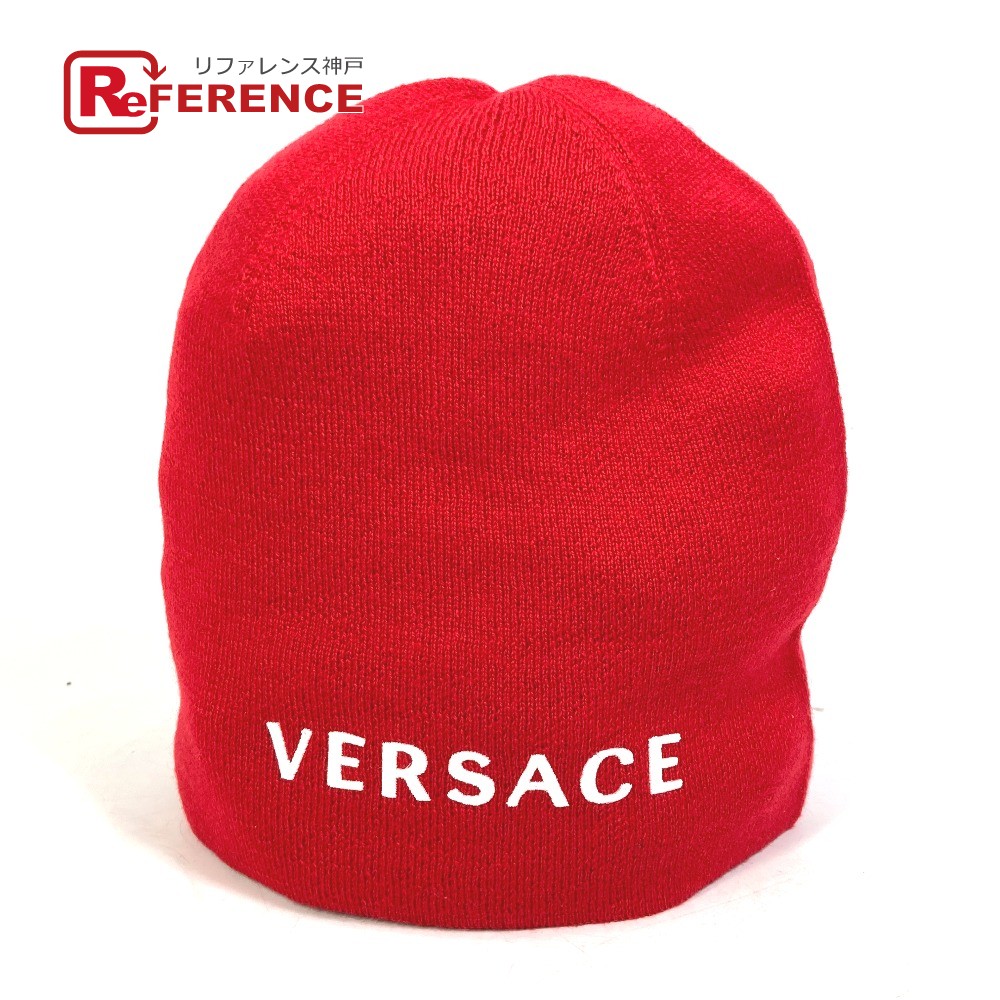 【楽天市場】VERSACE ヴェルサーチ ビーニー ニットキャップ 帽子 ロゴ バイカラー ニット帽 ウール ユニセックス レッド 未使用