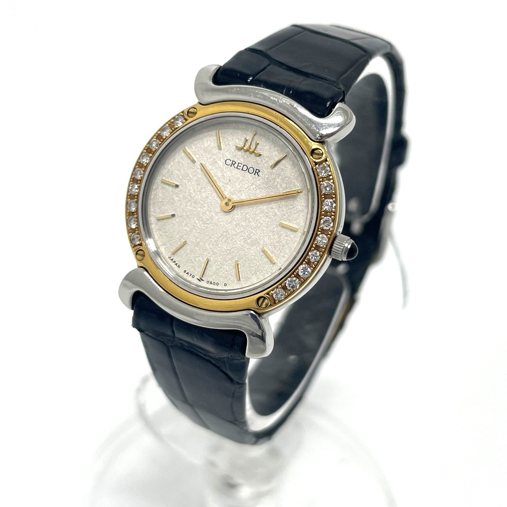 SEIKOセイコー クレドール ダイヤベゼル クォーツ 腕時計 最高の品質の