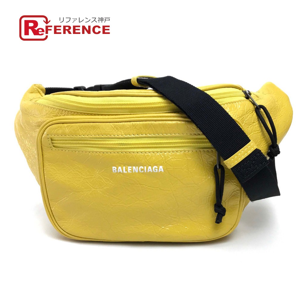 BALENCIAGA バレンシアガ  529550 EXPLORER BELT PACK  袋  上半身御徒面子 なめし革  ユニ一発やる 黄色 未当て嵌める 【中古】