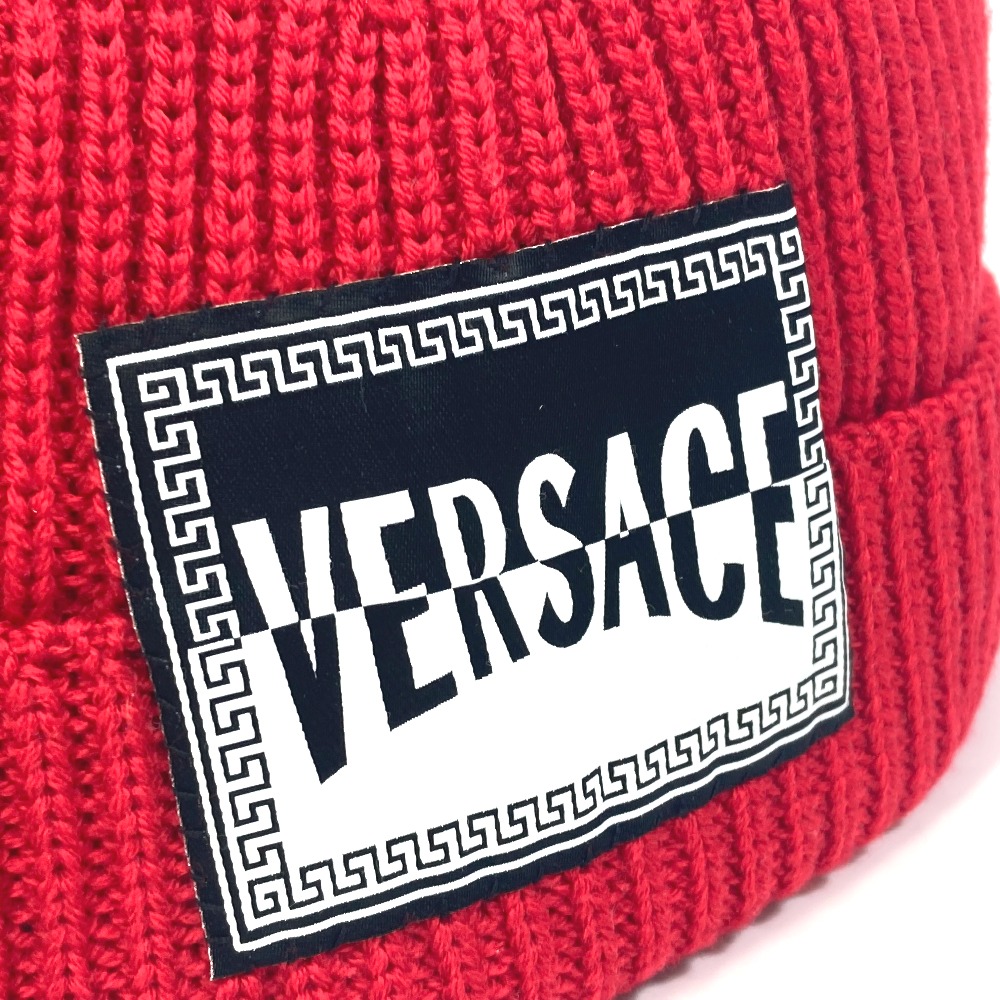 ヴェルサーチ VERSACE ロゴ ビーニー ニットキャップ 帽子 ニット帽 