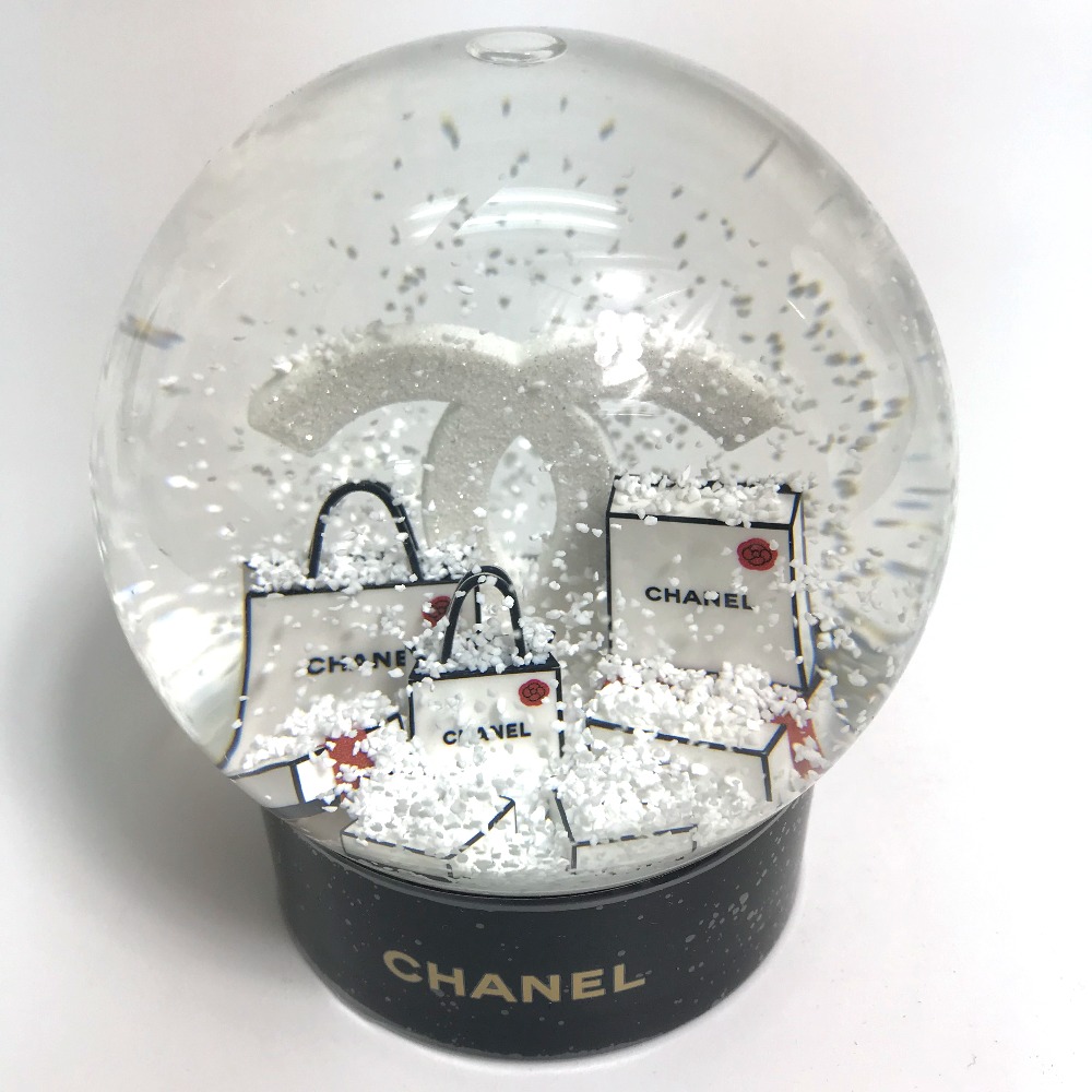 CHANEL シャネル ココマーク ガラス クリア×ブラック ショッピング