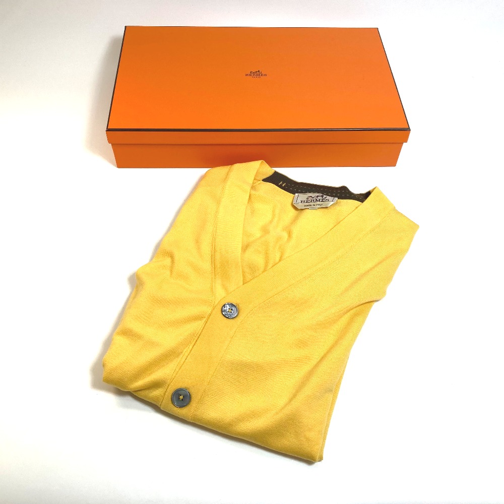 16650円本物 値段 無料配達 エルメス黄色イエロー山吹色メンズ長袖