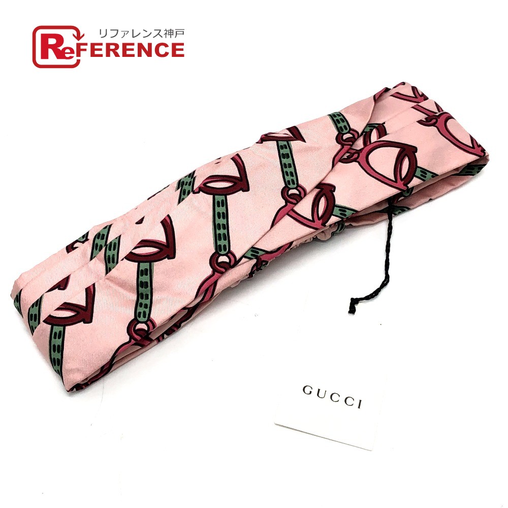 GUCCI グッチ 572206 ホースビット ヘアバンド シルク メンズ ピンク 新品同様 【中古】 15,400円