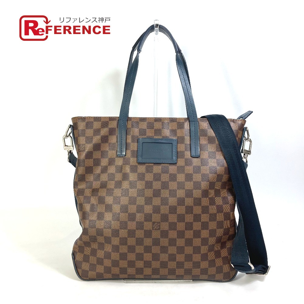 LOUIS VUITTON ルイヴィトン  N41255 ダミエ 先駆者 鞄 2WAY ショルダーバッグ 曲がった掛け トートバッグ ダミエキャンバス  メンズ エベヌ 赤銅色 【中古】