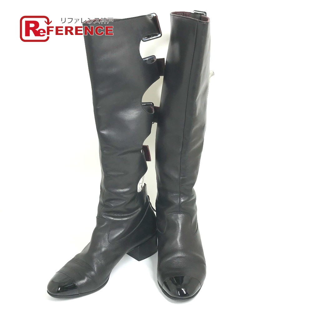 楽天市場】CHANEL シャネル G26069 ココマーク レザー ロングブーツ 37