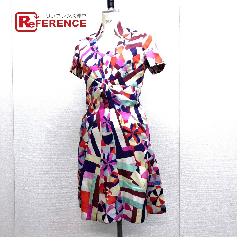 シャネル♡ノースリーブワンピース キルティング プリーツ 総柄 シルク