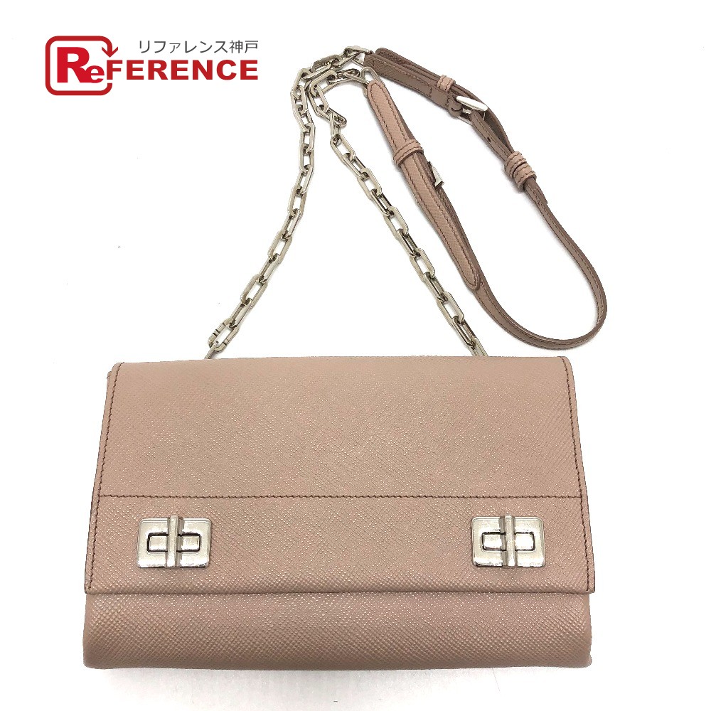 PRADA プラダ BT955X ロゴ/肩掛け チェーンショルダー カバン ショルダーバッグ サフィアーノレザー レディース ベージュ 【中古】|ブランドショップ リファレンス