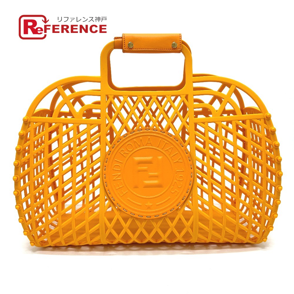 【美品　鑑定済】FENDI　プラスチックバスケット　ハンドバッグ　スモール フェンディ/トートバッグ/バスケット スモール/白/再生