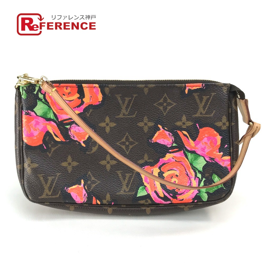 LOUIS VUITTON ルイヴィトン  M48615 モノ瓦さくら色 ポシェットアクセソワール  袋 ハンドバック 合切袋 モノグラム帆布  レディース 赤銅色 【中古】