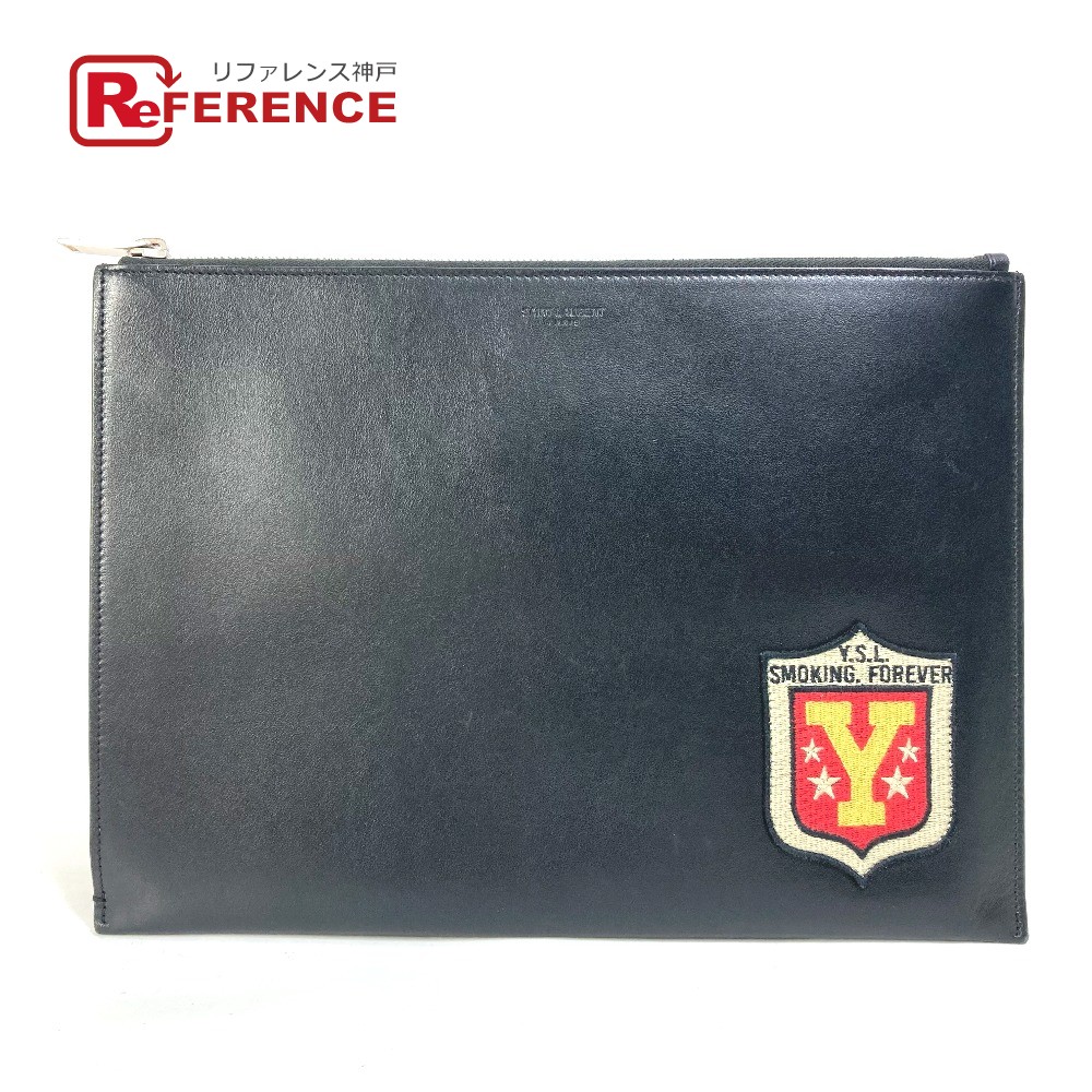 【未使用】サンローラン ビルポーチ YSL ミニクラッチバッグ ブラック 黒 未使用】サンローラン ビルポーチ YSL ミニクラッチバッグ ブラック 黒