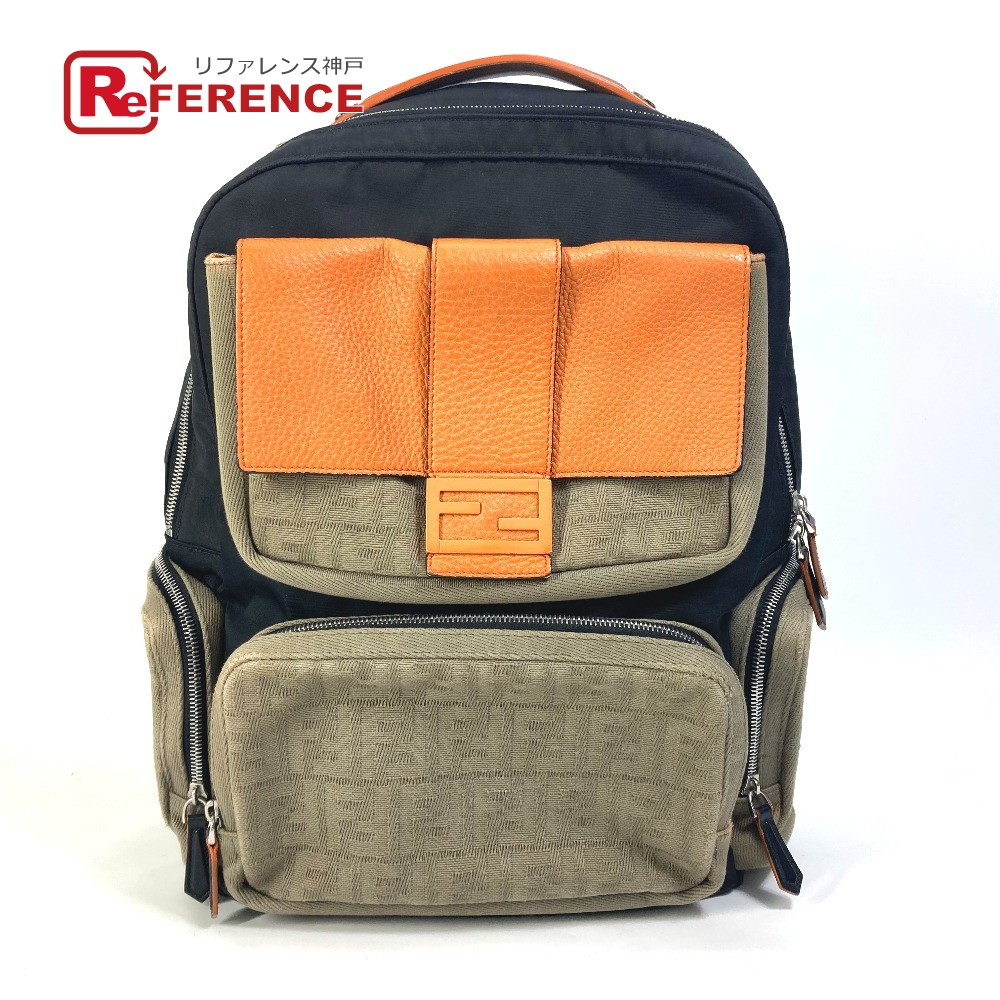 FENDI フェンディ  7VZ048 うしろ側容器に並べる ズッカ マルチ 袋 背嚢 ナイロン/帆布  メンズ 黒いこと 【中古】