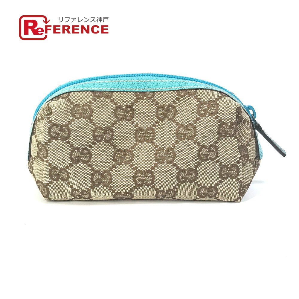 【良品】GUCCI 化粧ポーチ バナナポーチ GG柄 キャンバス シルバー金具 良品】GUCCI 化粧ポーチ バナナポーチ GG柄 キャンバス シルバー