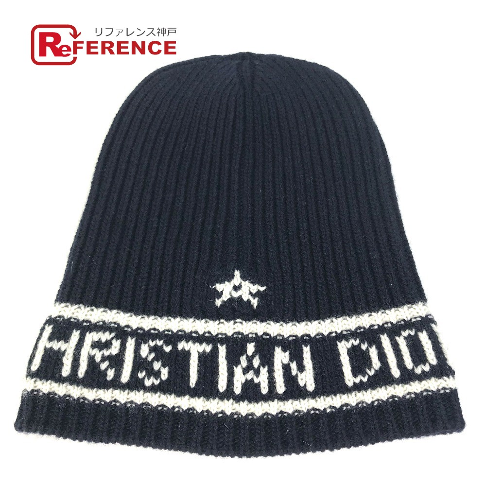 ディオール ニット帽 ディオールロゴ ブラック ウール100％ H1011 楽天市場】Christian Dior クリスチャンディオール ロゴ D-White