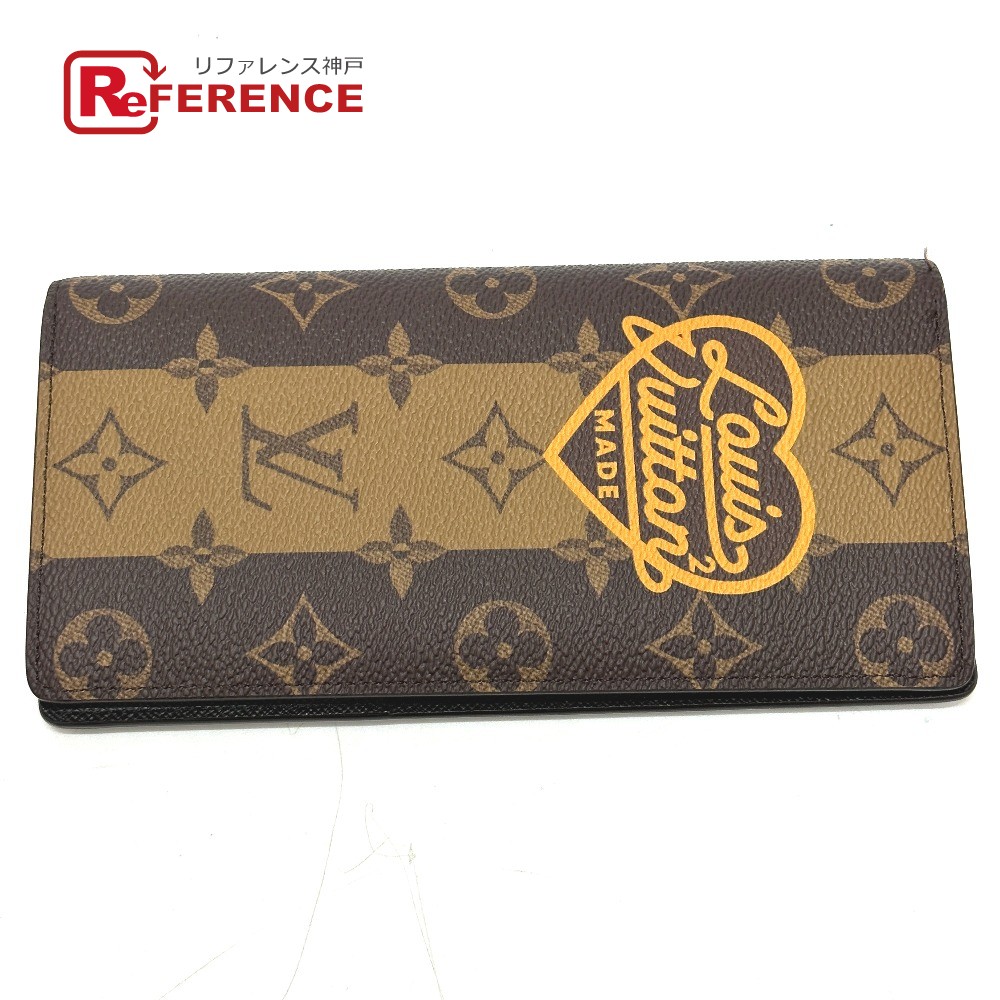 LOUIS VUITTON ルイヴィトン M81008 モノグラム NIGOコラボ ポルトフォイユブラザ ロングウォレット 2つ折り 長財布 モノグラムキャンバス メンズ ブラウン 【中古】